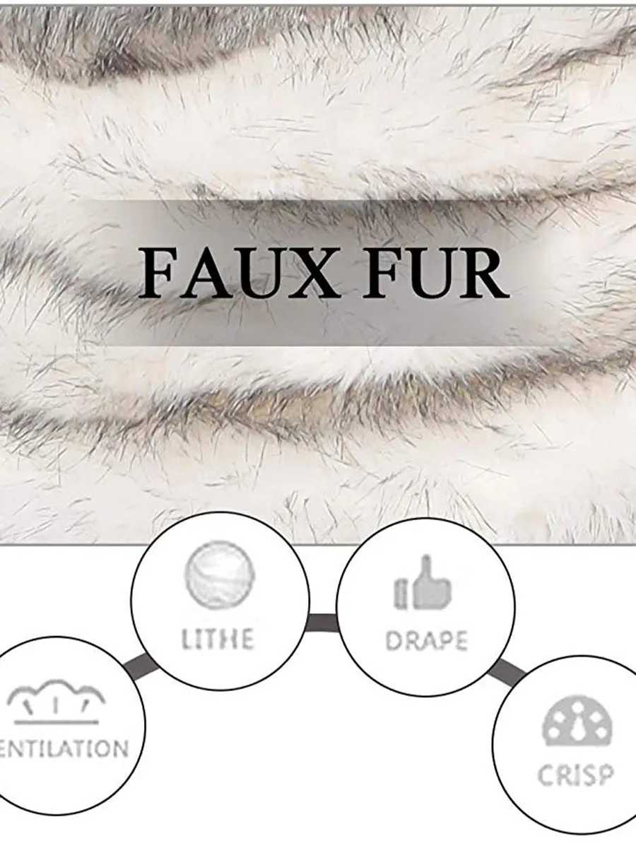 2025 Versatile Black-White Faux Fur Winter Wedding Shawl