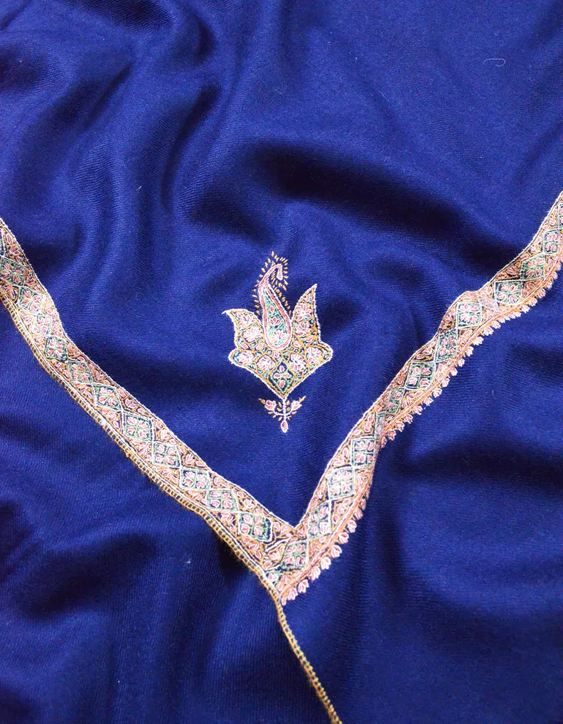 blue embroidery pashmina shawl 7926