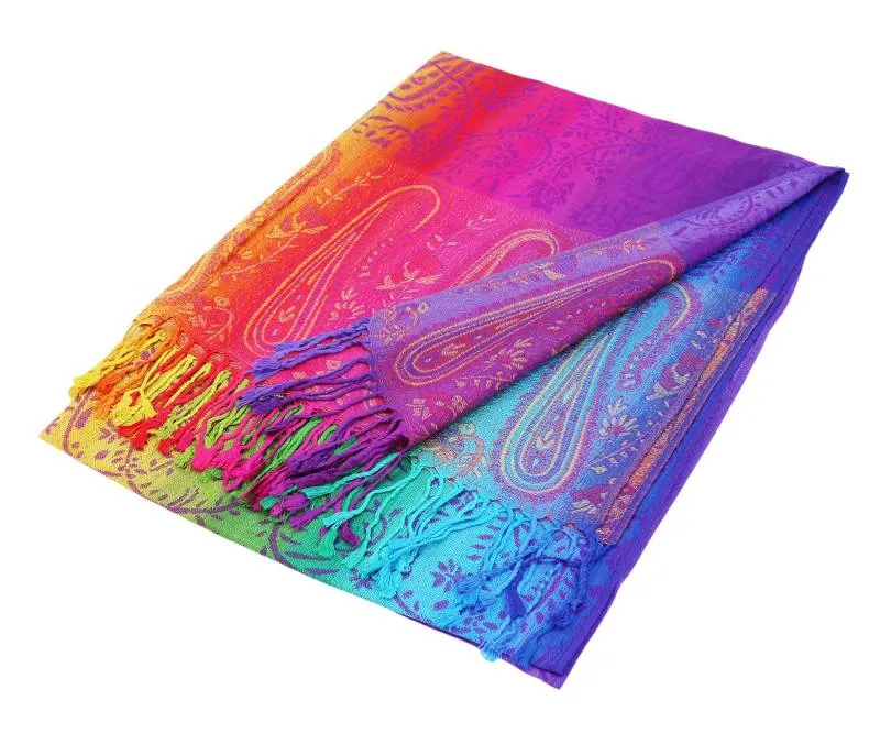 Colorful Paisley Pashmina Shawls 067