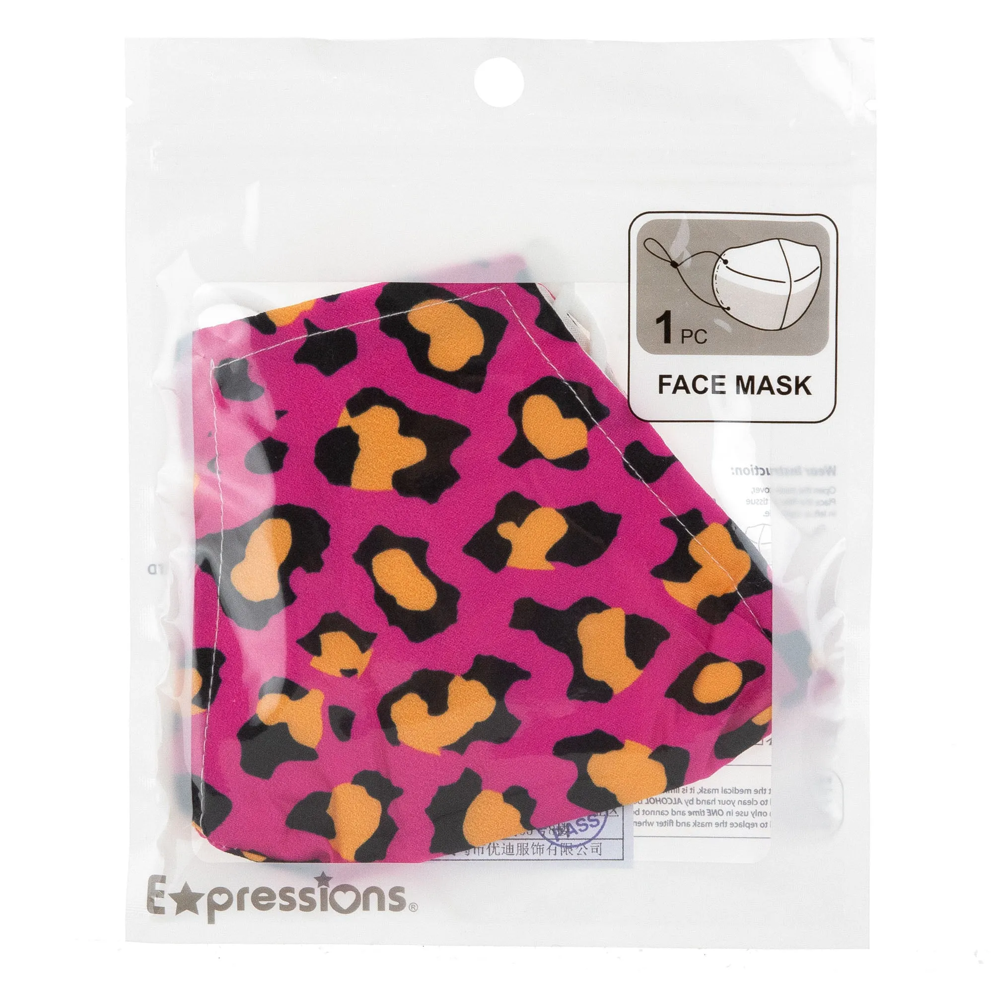 Expressions 3-Layer Protective Face Mask – Protective Face Mask – Women’s Patterned Adjustable Face Covering - Item #ANW18157