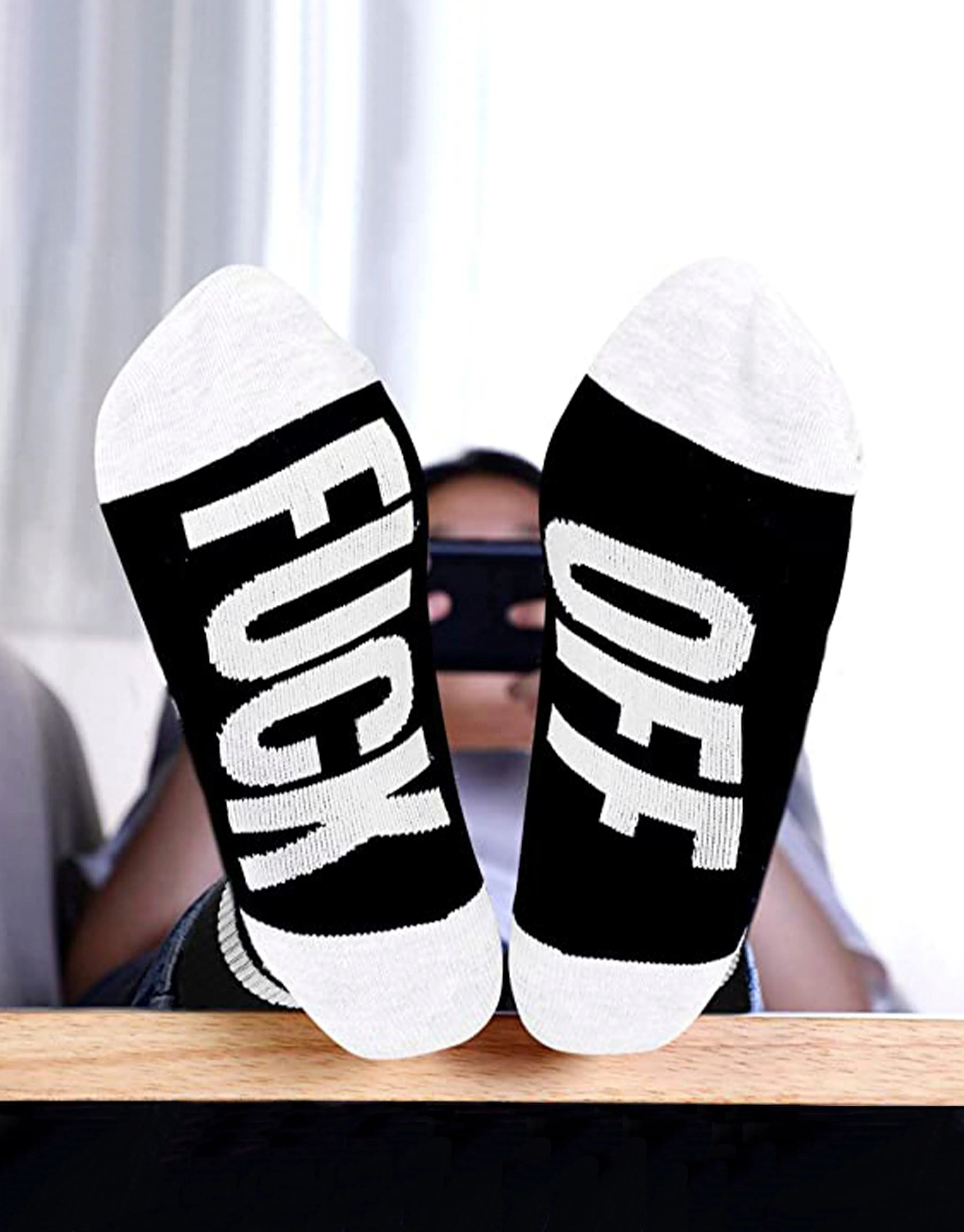 Fuck Off Tube Socks - Black & White