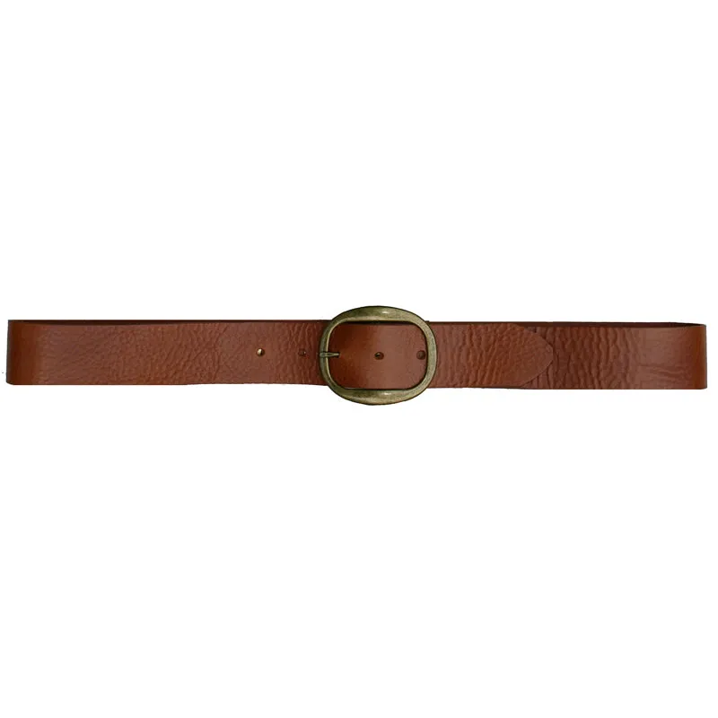 Heirloom Basic Belt - Cognac with Antique Brass Buckle