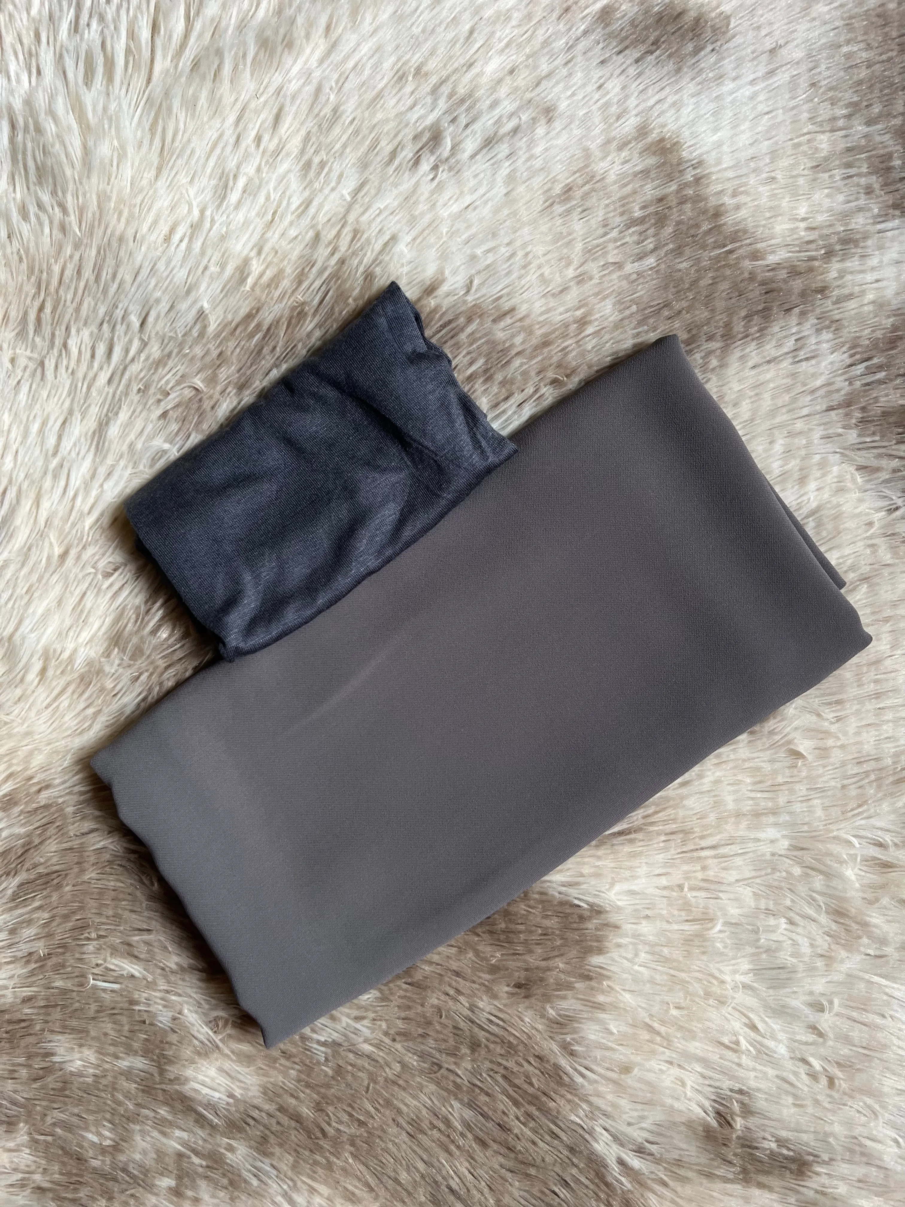 KOREAN CHIFFON HIJAB WITH MATCHING INNER CAP -  FOSSIL