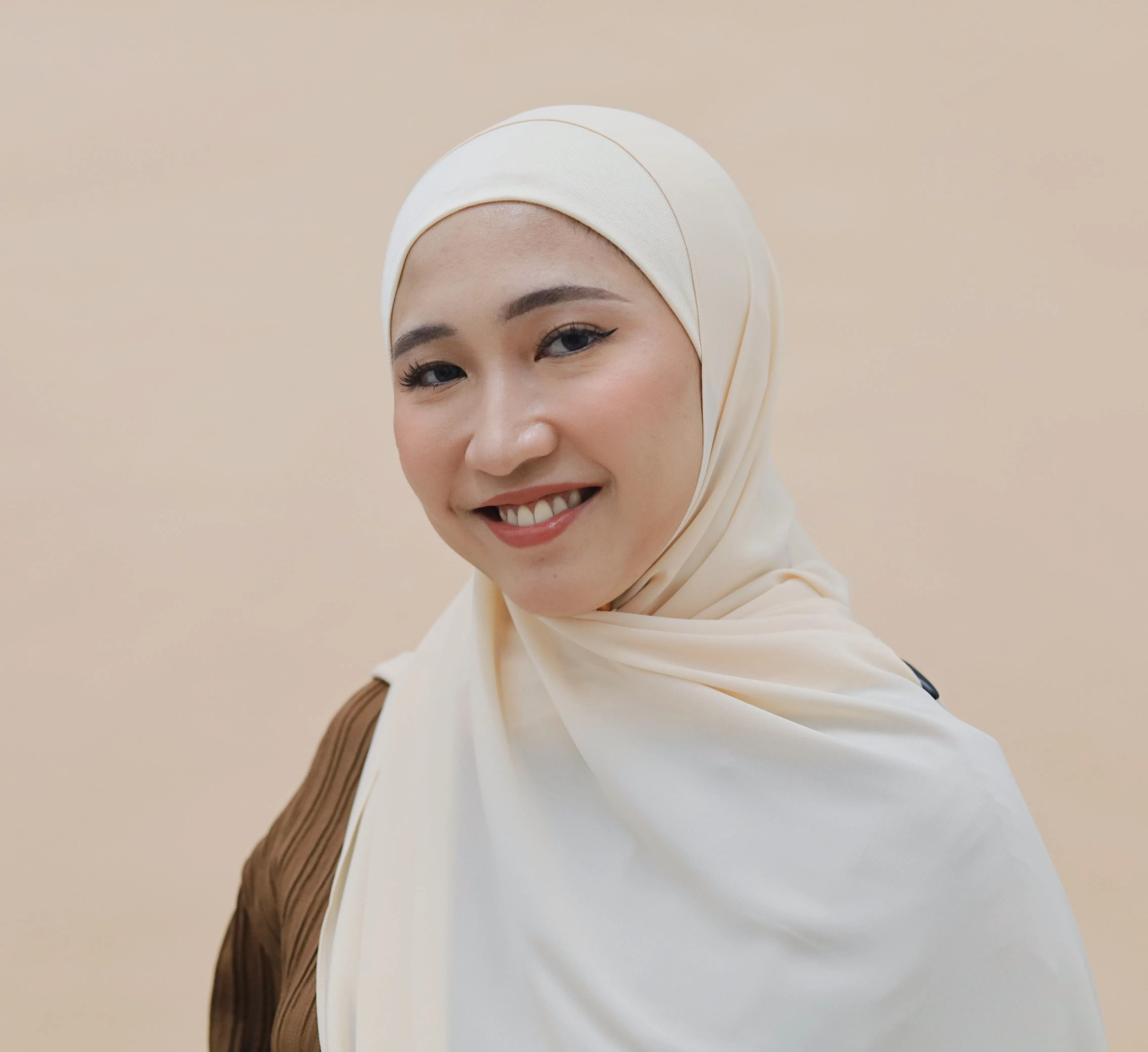 KOREAN CHIFFON HIJAB WITH MATCHING INNER CAP -  IVORY