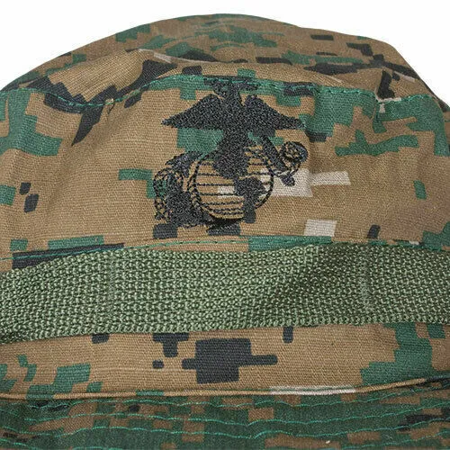 MARINE CORPS BOONIE HAT USMC DIGITAL WOODLAND MARPAT CAMOUFLAGE MEDIUM 7.25 USA