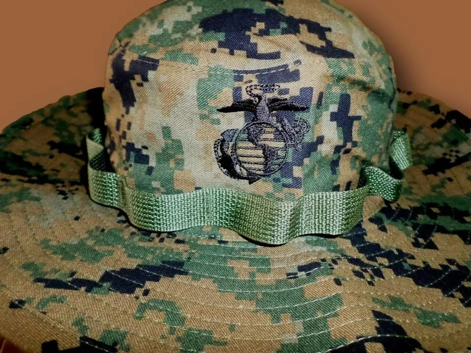 MARINE CORPS BOONIE HAT USMC DIGITAL WOODLAND MARPAT CAMOUFLAGE MEDIUM 7.25 USA