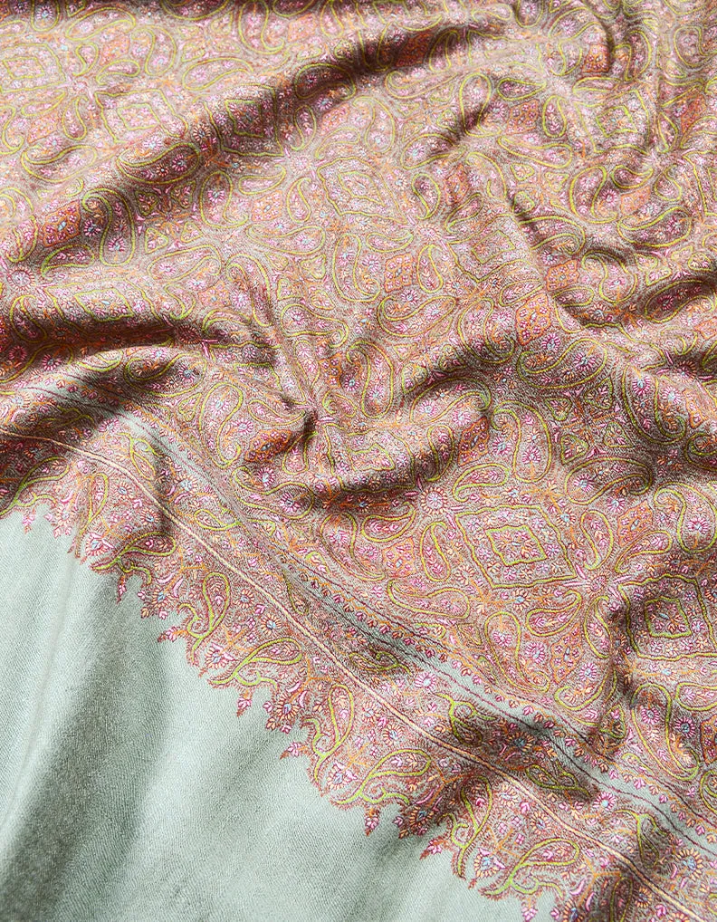 natural embroidery GI pashmina shawl 7886