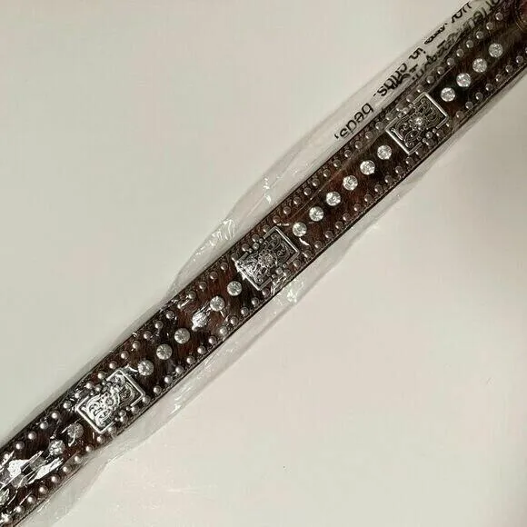 Nocona Belt Co. Western Men's Clear Bar Bling Belt Size 32