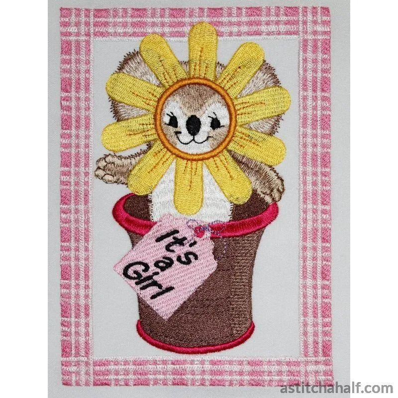 Potted Sunflower Fuzzy Girl