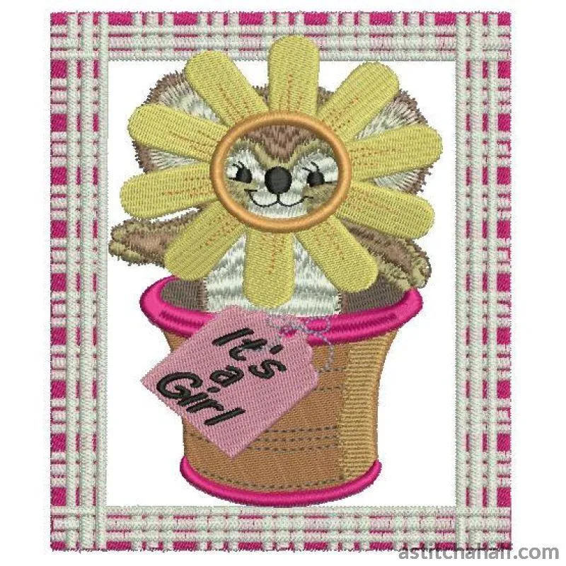 Potted Sunflower Fuzzy Girl