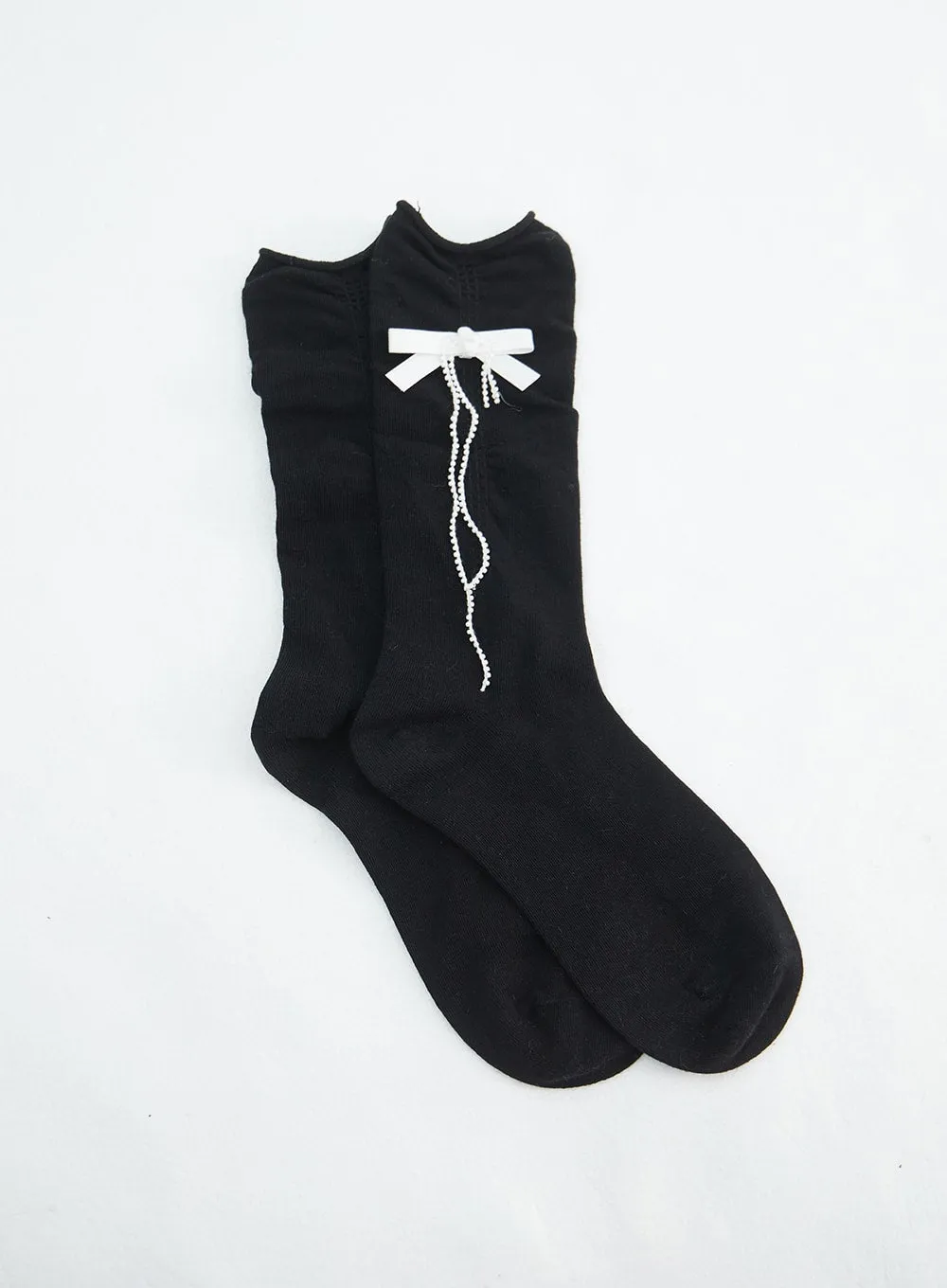 Ribbon Printed Midi Socks IN316