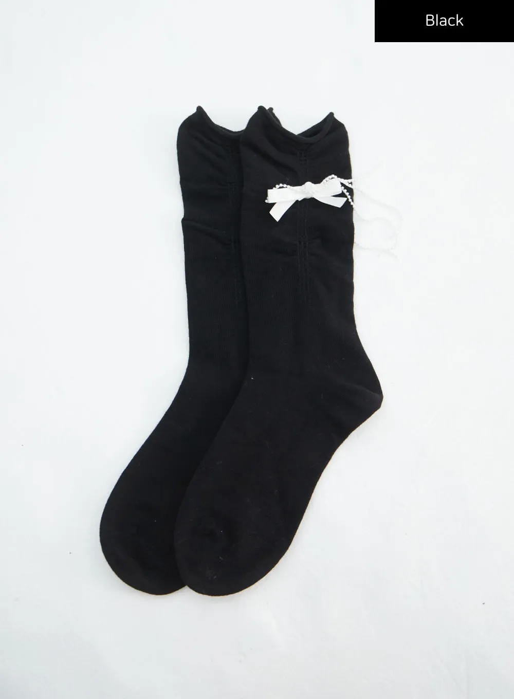 Ribbon Printed Midi Socks IN316
