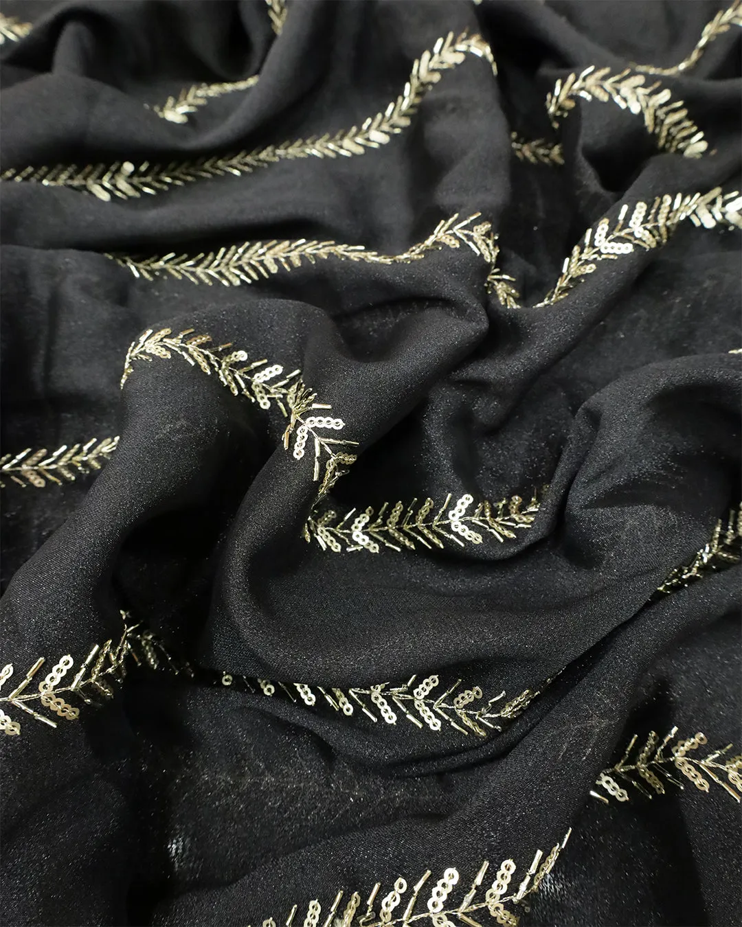 Running Material in Georgette Handwork-G213