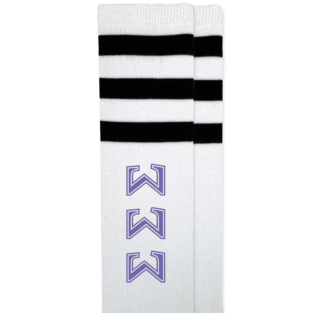 Sigma Sigma Sigma Printed Striped Knee High Socks