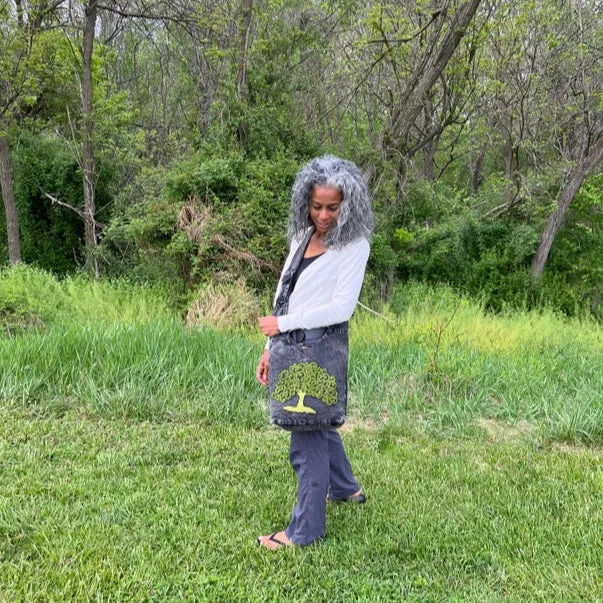 Tree of Life Stonewashed Crossbody Bag
