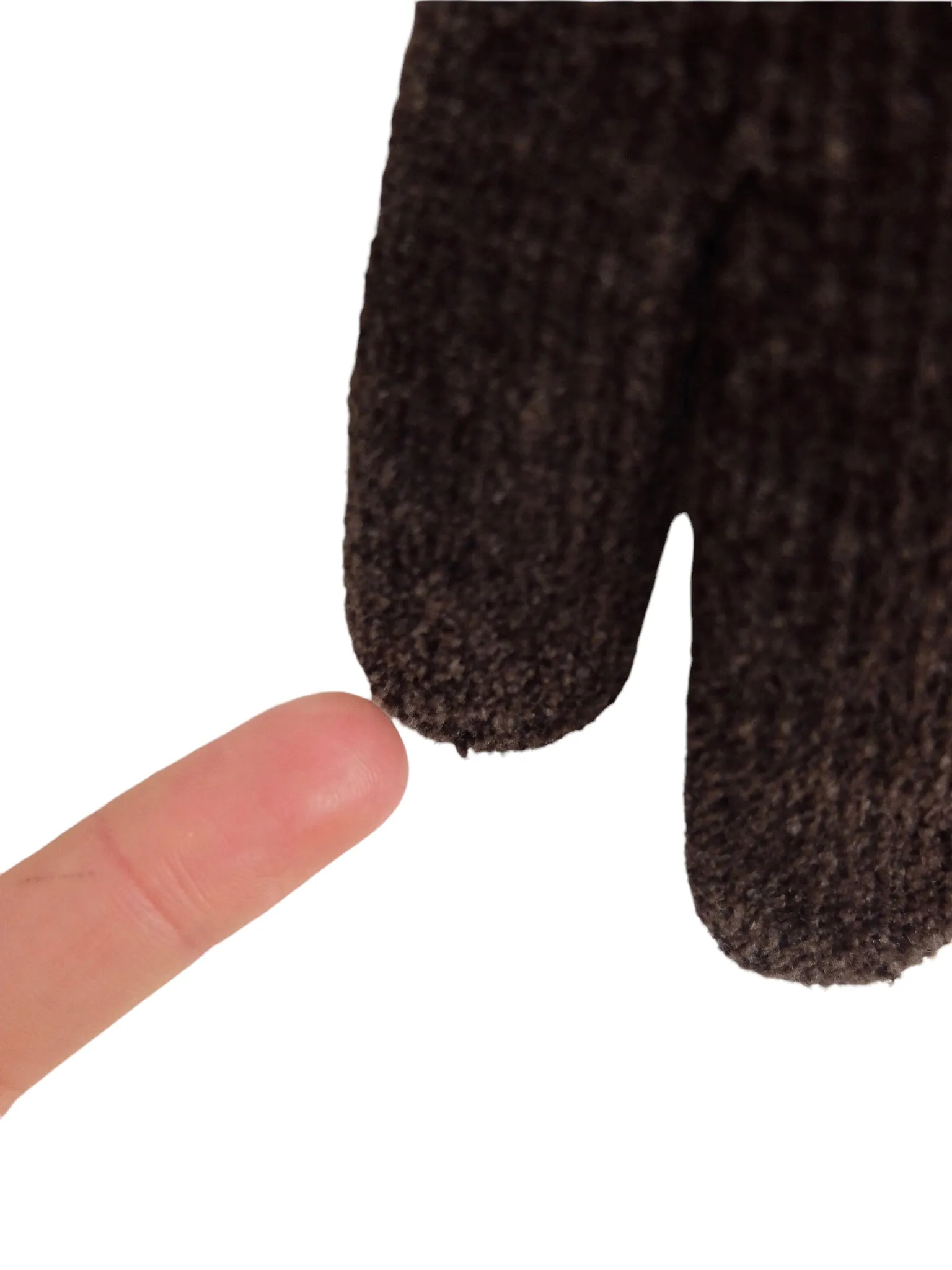 Vintage 90s Y2K Chic Bohemian Preppy Brown Velour Velvet Gloves with Fuzzy Trim