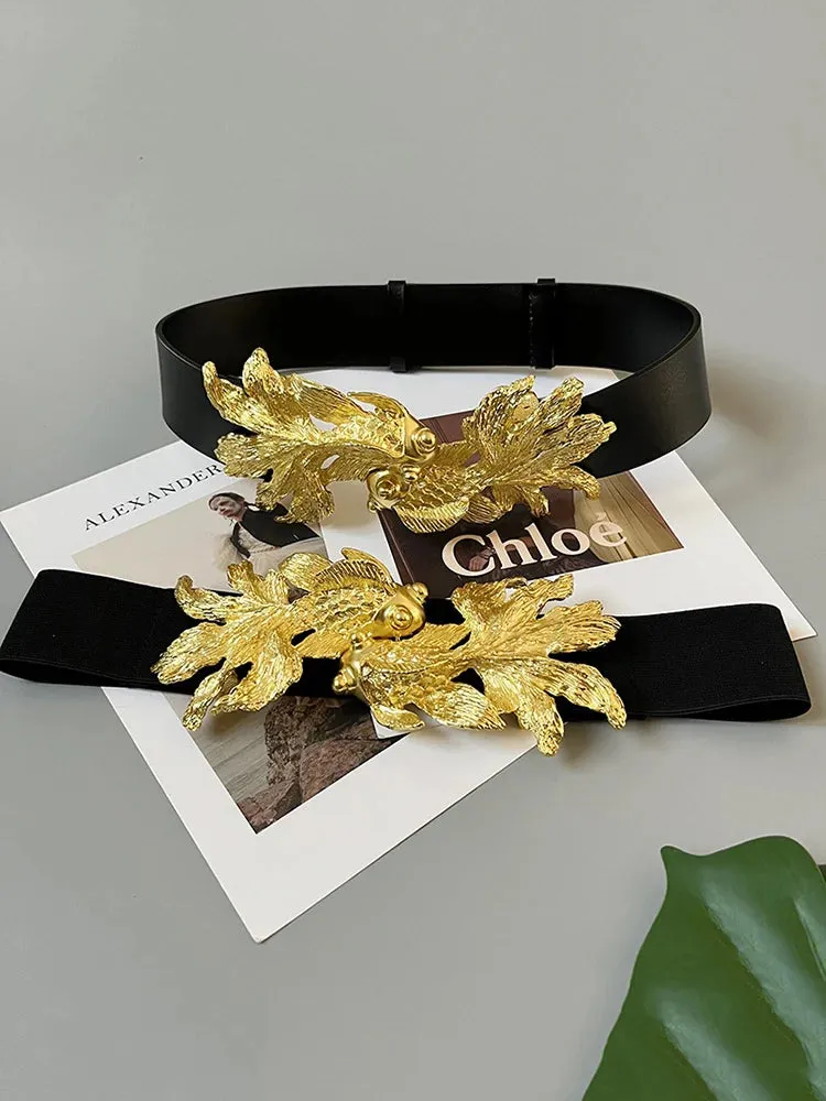 Women PU Metal Buckle Belts Adjustable
